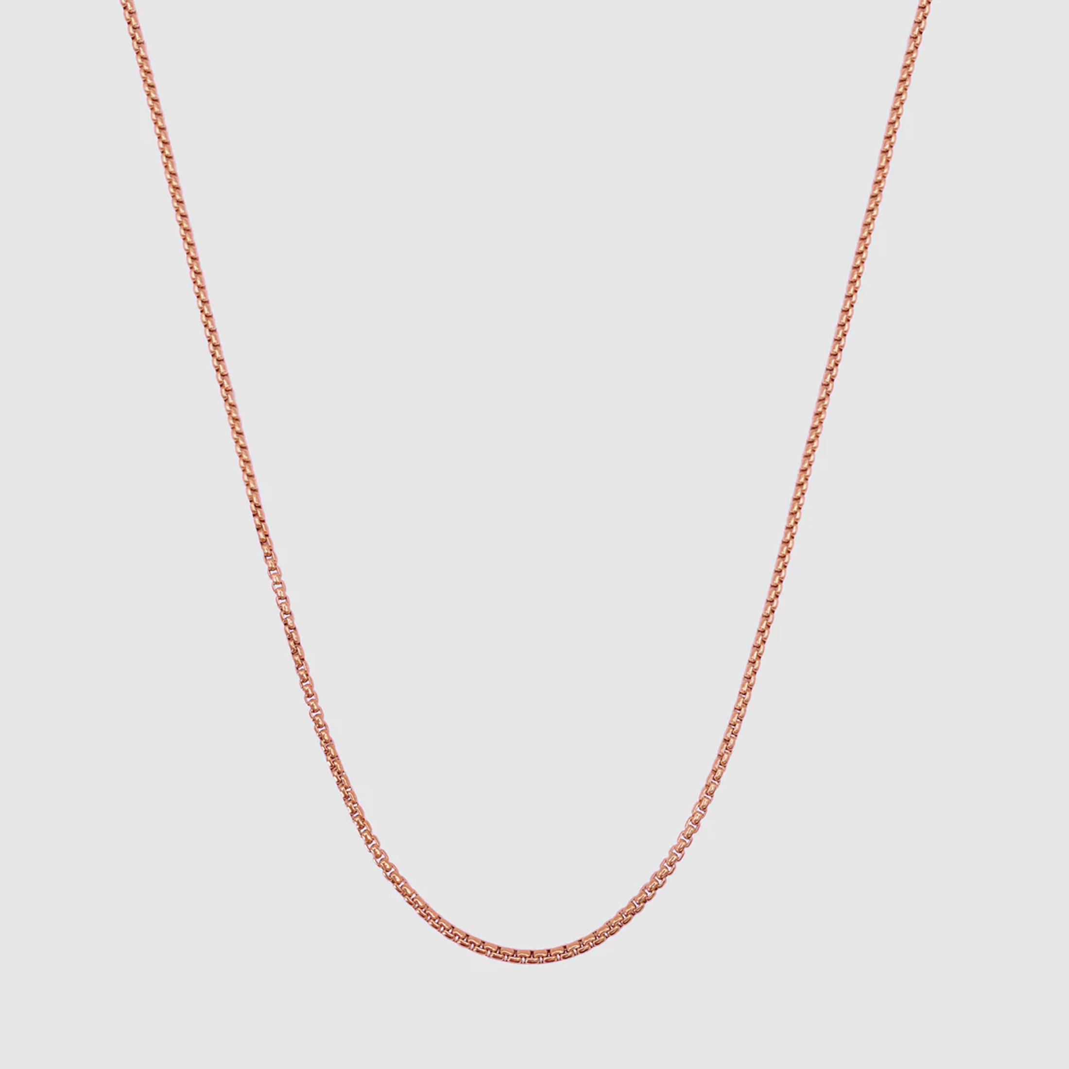 Men's Round Box Chain 2mm (Rose Gold)