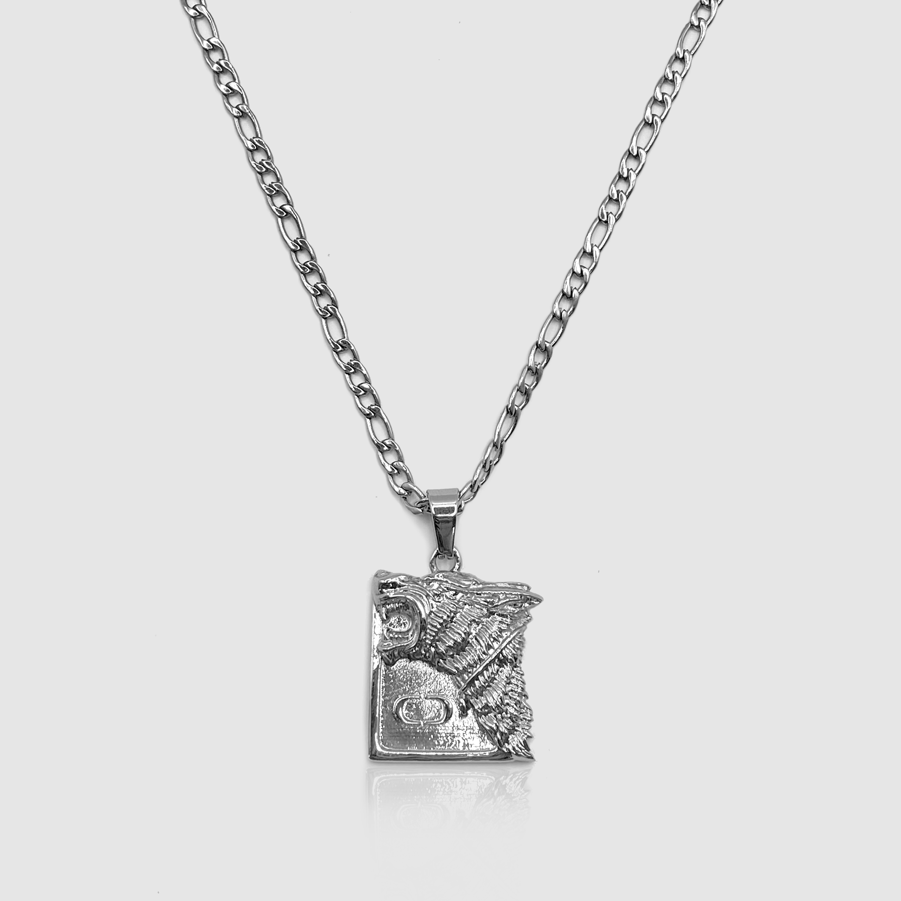 Mens silver 2025 wolf pendant