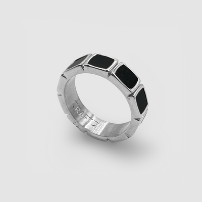 Stone Band Ring (Silver)