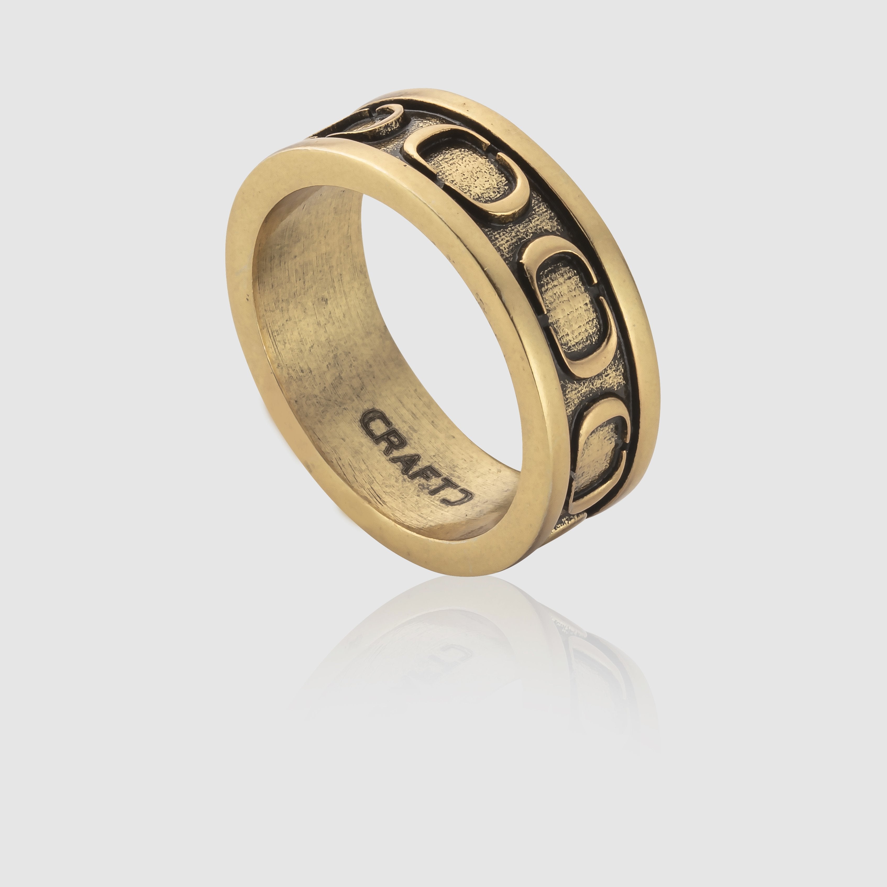 日本未入荷 CRAFTD London CRAFTD BAND RING STACK Men's Rope Stack Band Ring (Gold)