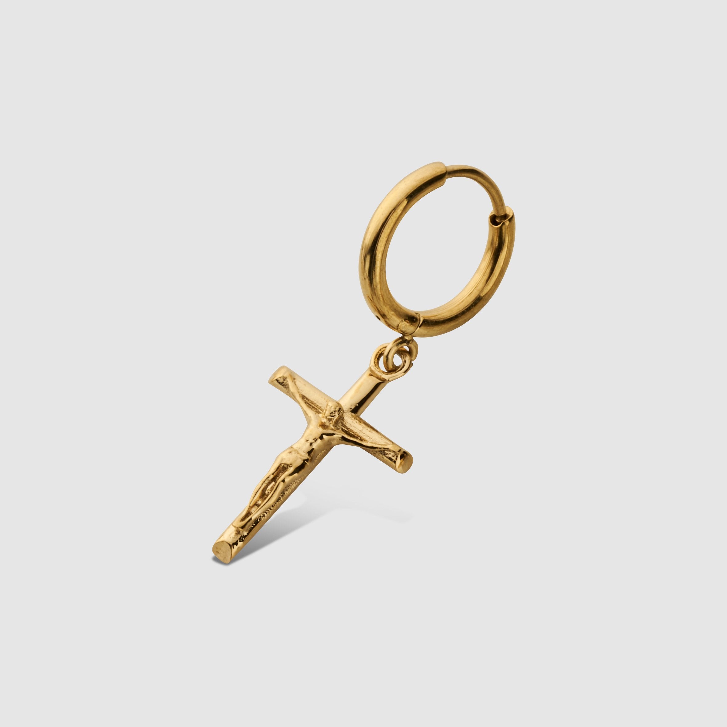 Kruzifix-Ohrring (Gold)