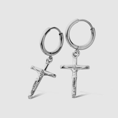 Boucle d'oreille Crucifix (Argent)