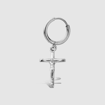 Boucle d'oreille Crucifix (Argent)