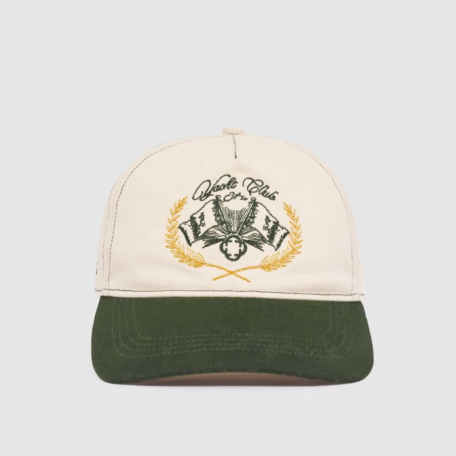 Yacht Club Cap in cream and green