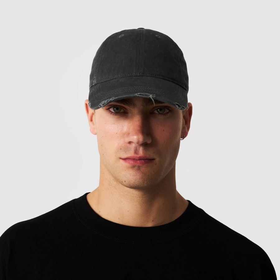 Distressed cap on model